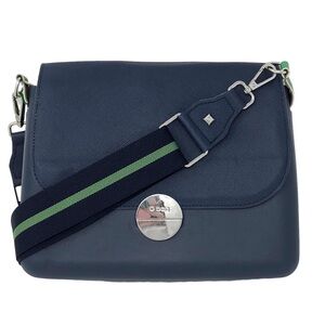O Bag Glam Customizable Crossbody Purse with Blue/Green‎ Striped Strap